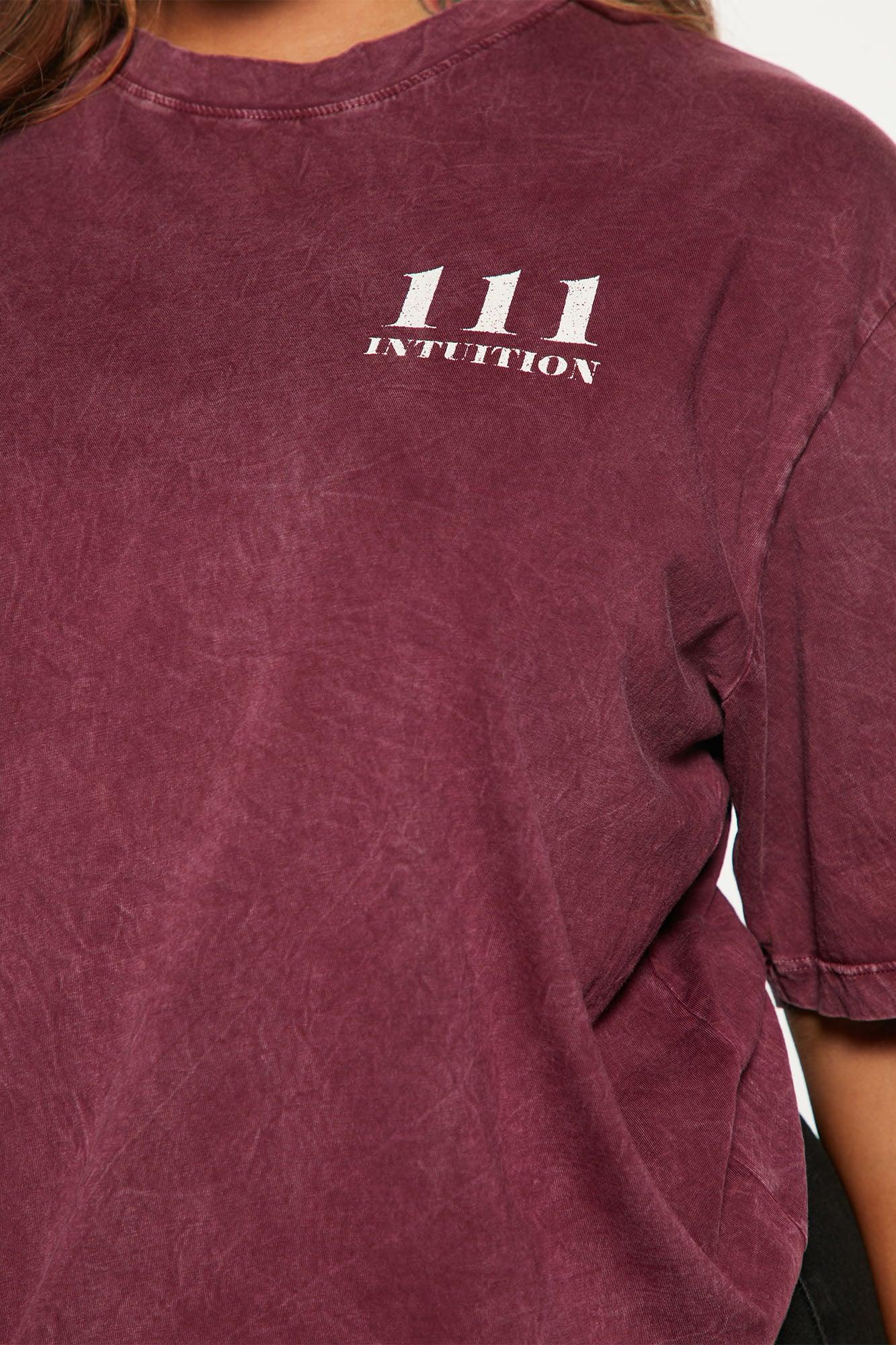 111 Angel Number Tunic Top - Burgundy Product Image