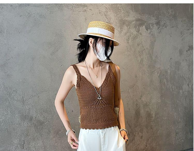 Mid Waist Lace Panel Wide Leg Pants Product Image