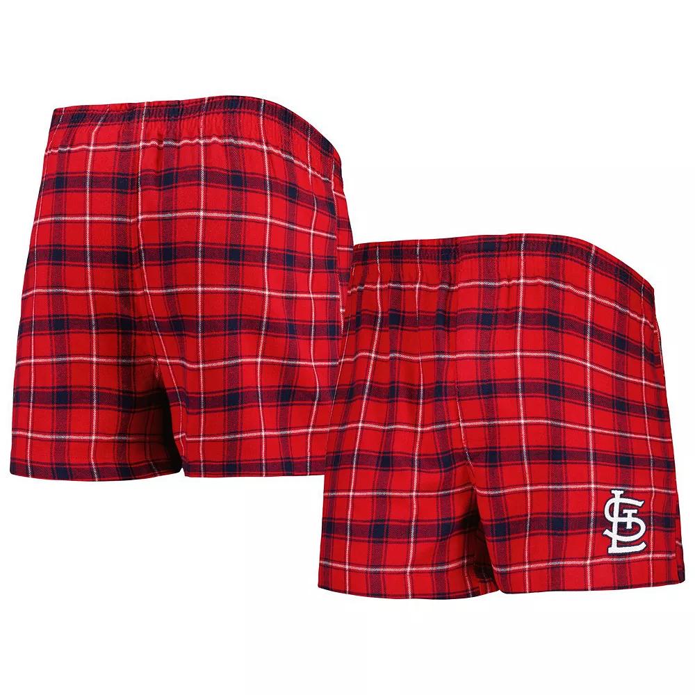 Men's Concepts Sport Red/Navy St. Louis Cardinals Ledger Flannel Boxers, Size: 4XL Product Image