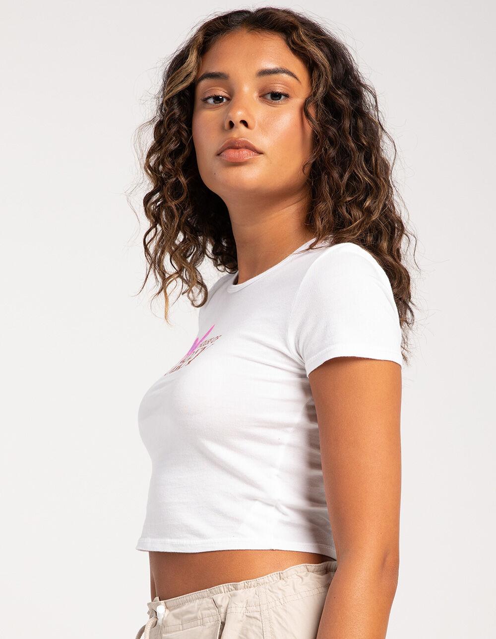 OBEY House Of Obey Womens Fitted Crop Tee - WHITE Product Image