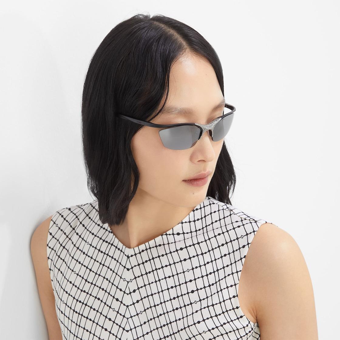 SignatureBlack metal Sfilata sunglasses with silver lenses Product Image