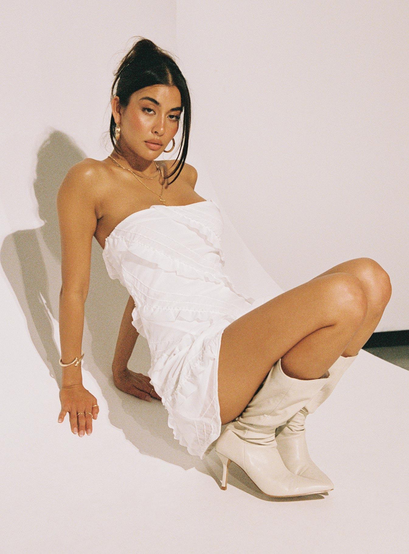 Lars Strapless Mini Dress White Product Image