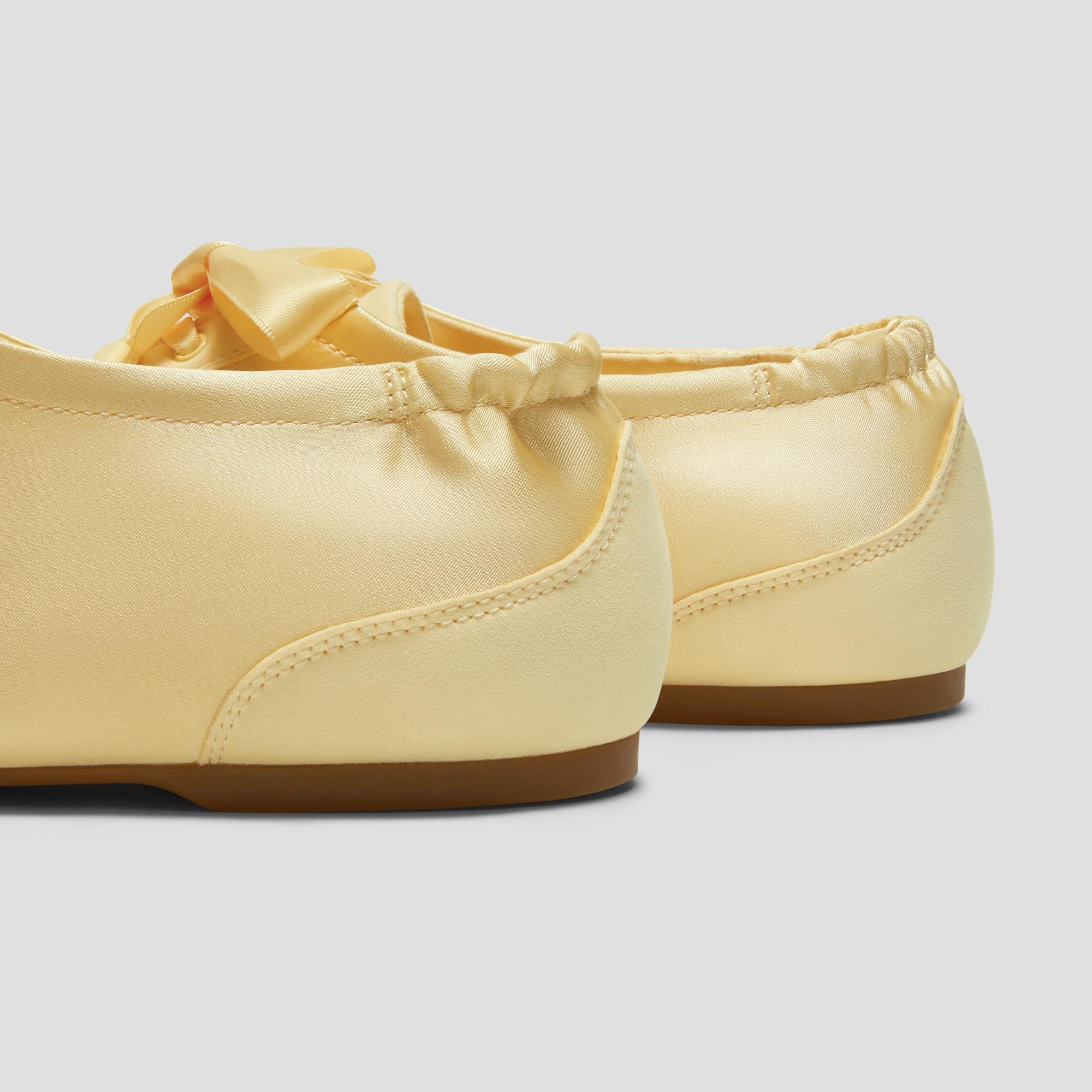 Square-Toe Lace-Up Satin Sneakerina (Cristina) Product Image