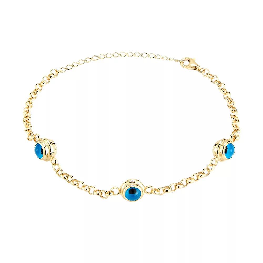Sunkissed Sterling Triple Evil Eye Bracelet, Women's, Gold Tone Product Image