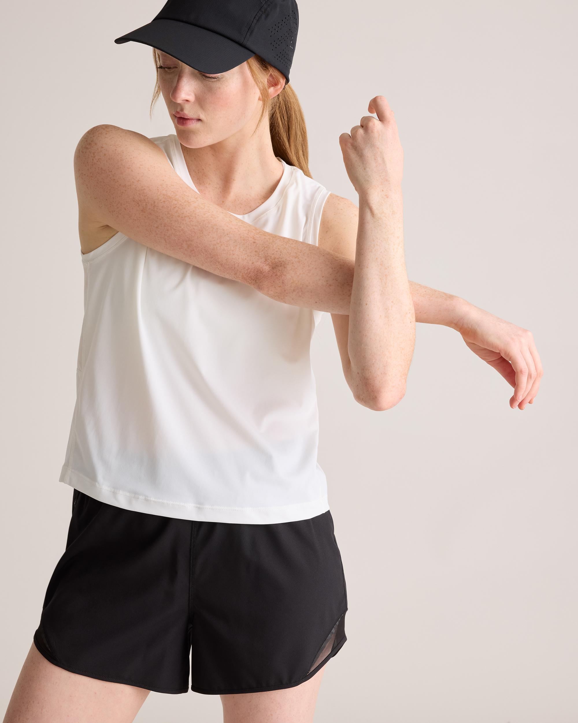 Quince | Women's Essential Run Cropped Muscle Tank Top Size XL, Nylon/Spandex Product Image