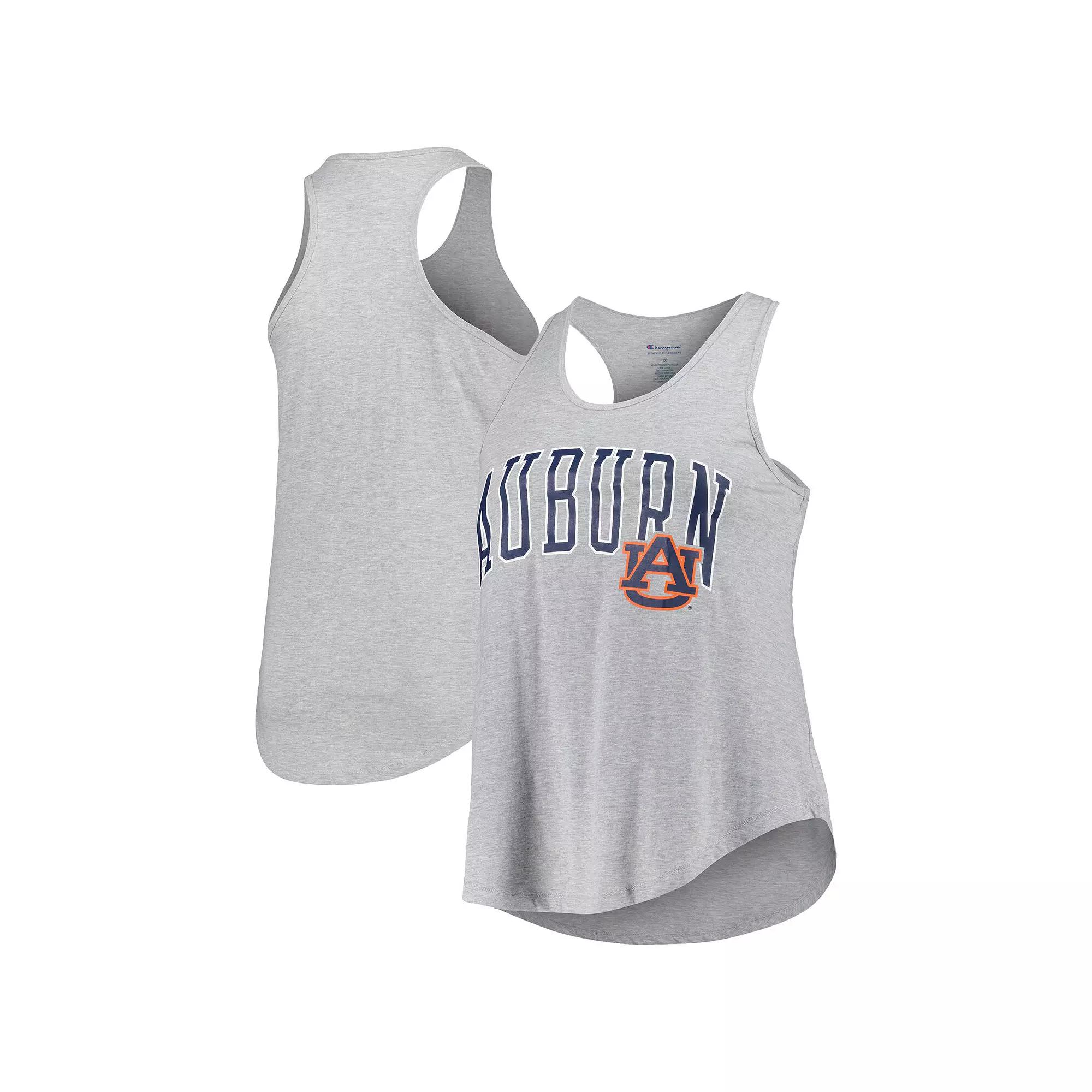 Women's Profile Heather Gray Auburn Tigers Arch Logo Racerback Scoop Neck Tank Top,  Product Image