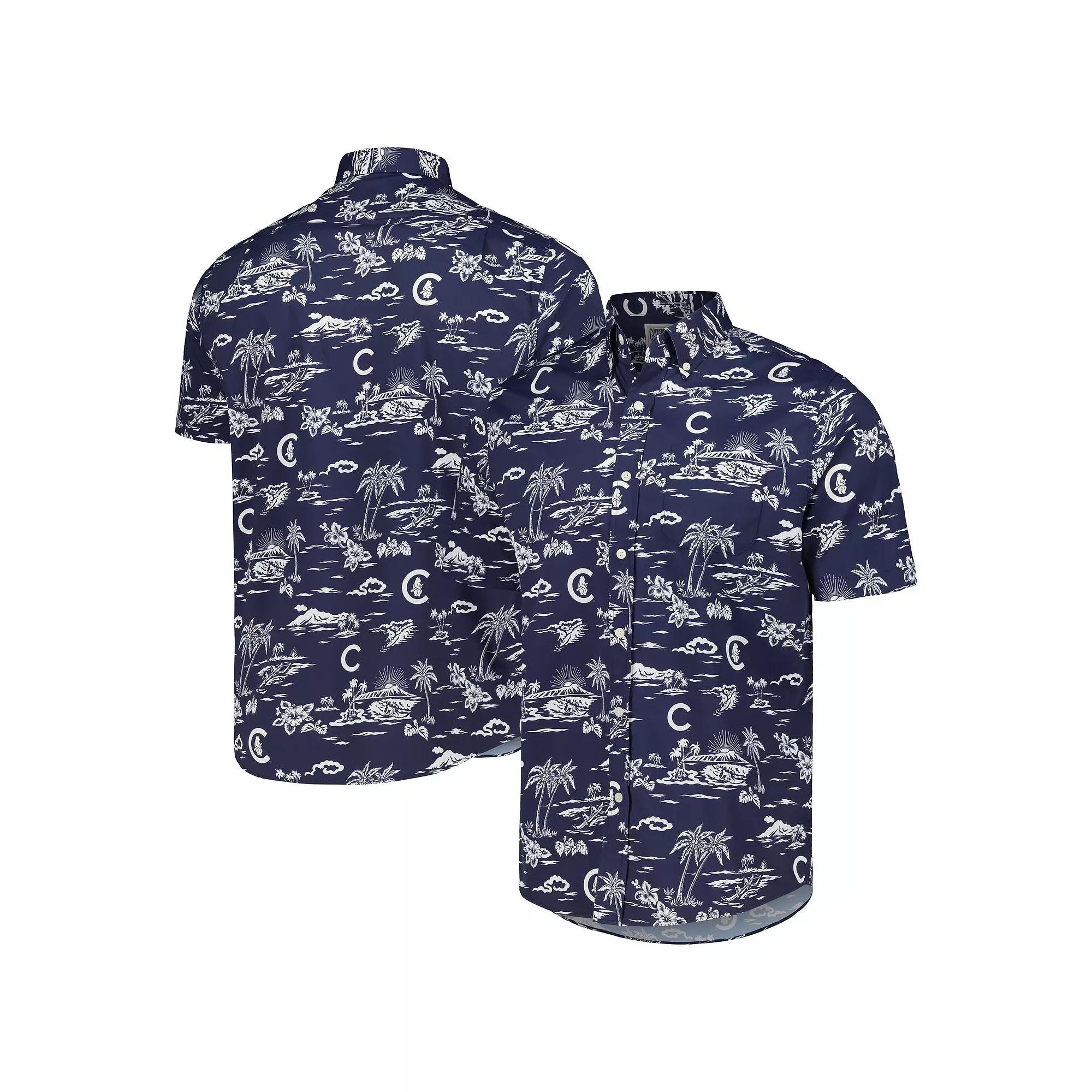 Men's Reyn Spooner Navy Chicago Cubs Kekai Button-Down Shirt,  Product Image