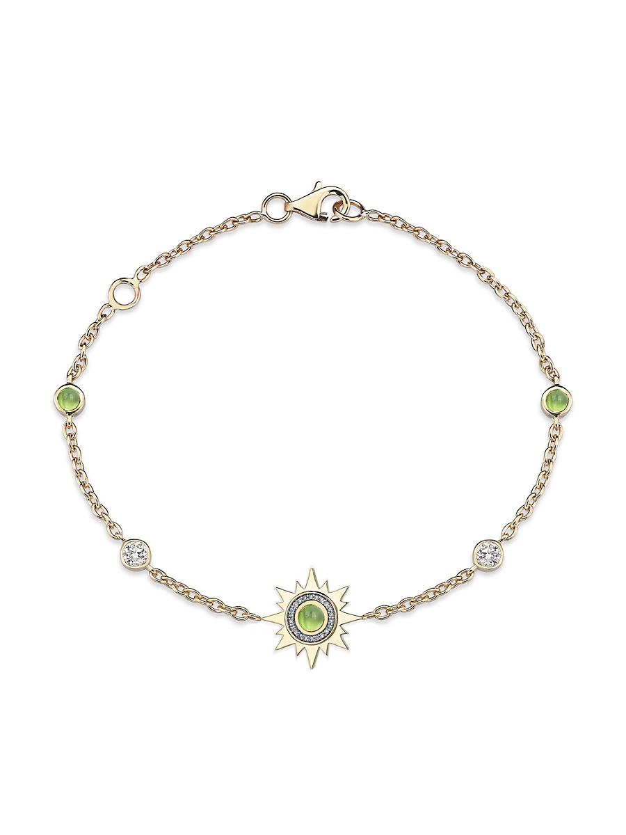 Womens Equinox Ray 14K Yellow Gold, 0.30 TCW Diamond & Peridot Bracelet Product Image
