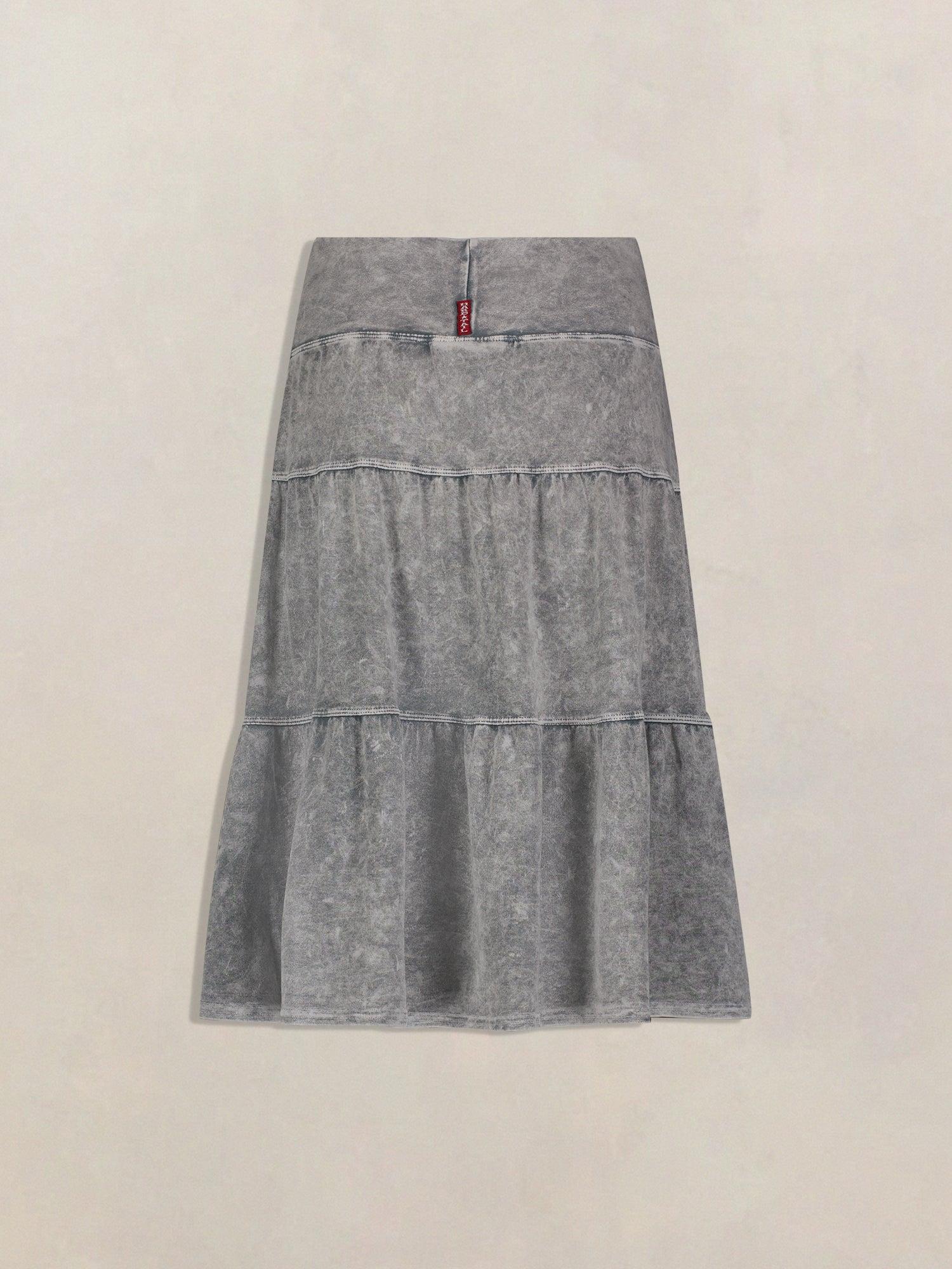 Hard Tail Tiered Knee Length Skirt T-229 Product Image