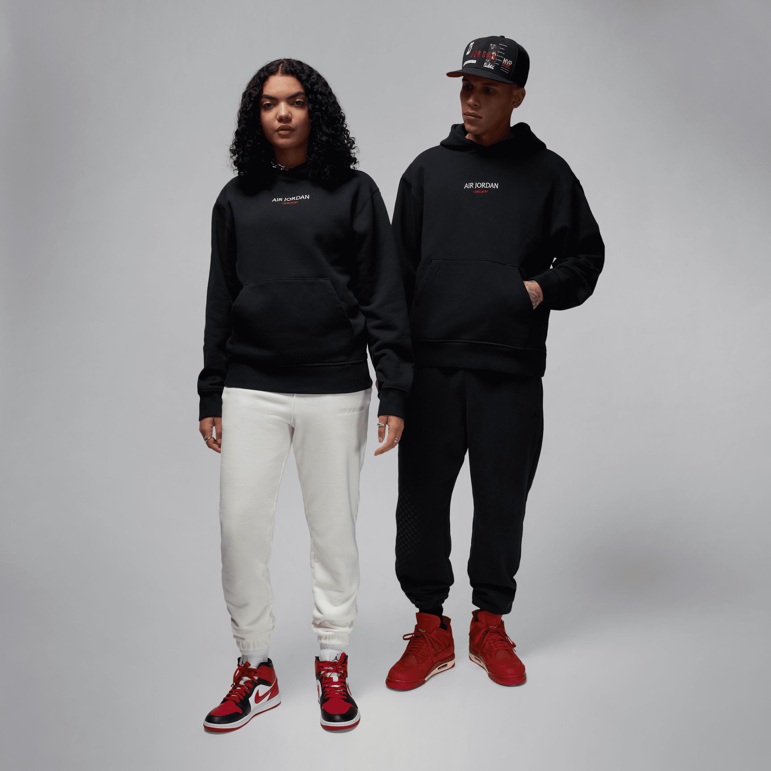 Men's Air Jordan Wordmark Chicago Fleece Pullover Hoodie Product Image