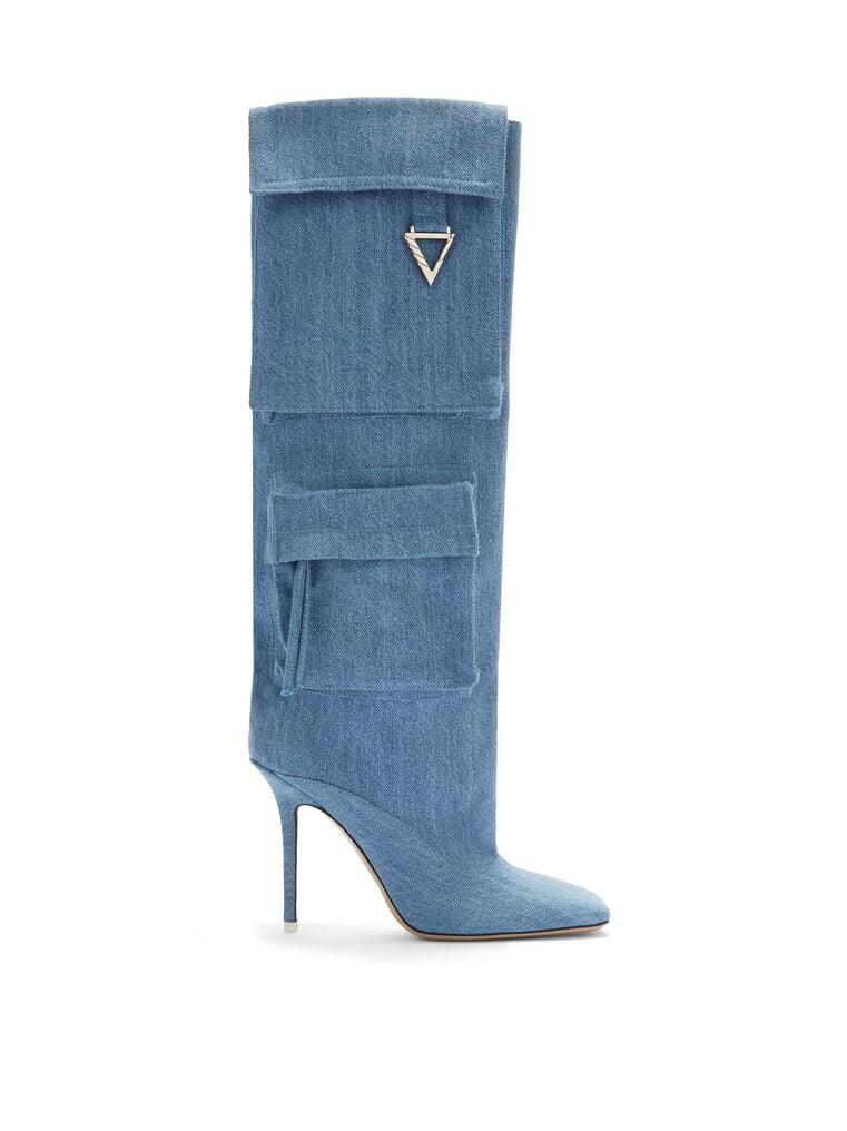 ATTICO Light Blue Fabric Boots Product Image