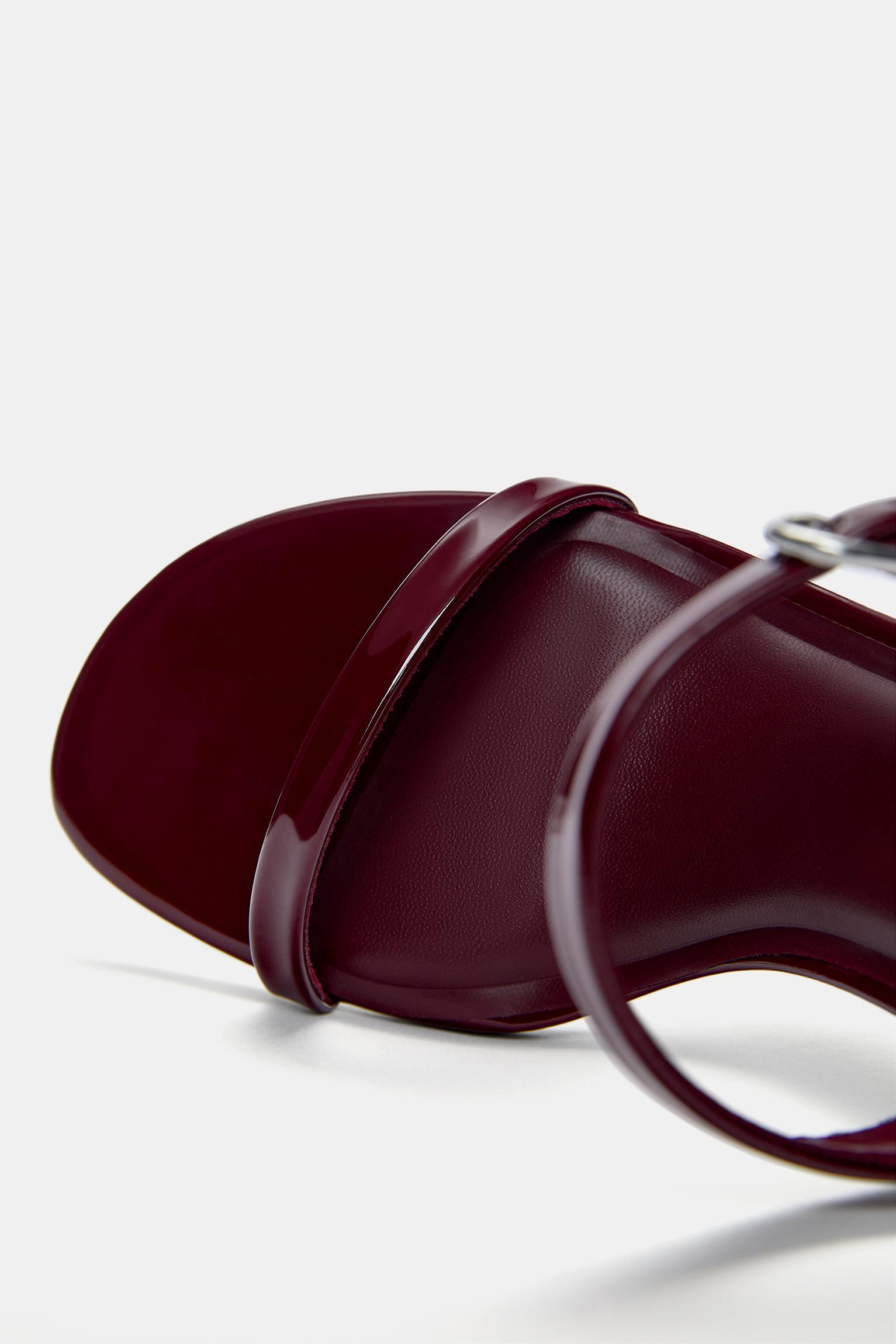 Faux patent leather heeled sandals Product Image