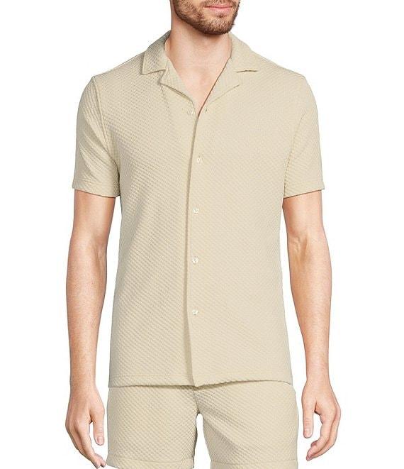 Murano Slim Fit Textured Short Sleeve Woven Camp Shirt Product Image