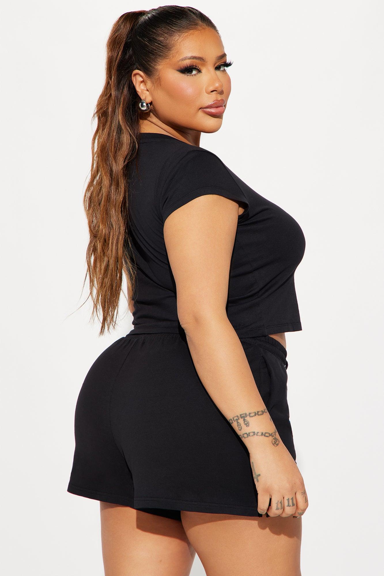 Sweet As Cherries Short Set - Black Product Image