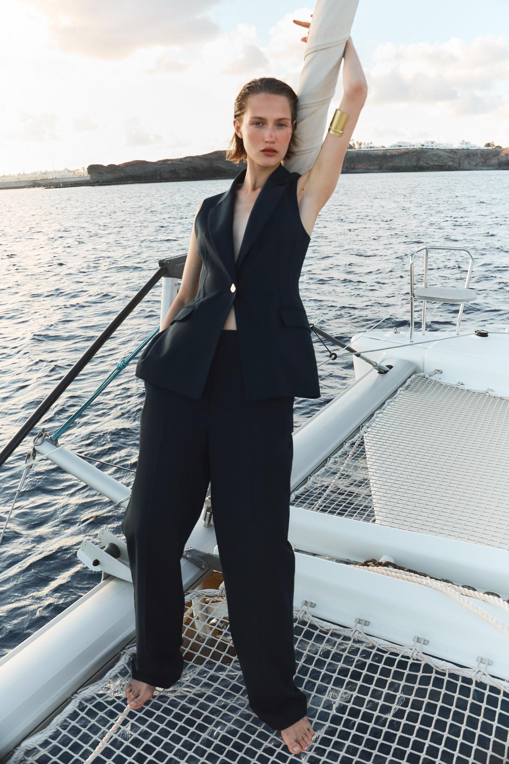 STRAIGHT LEG LINEN PANTS Product Image