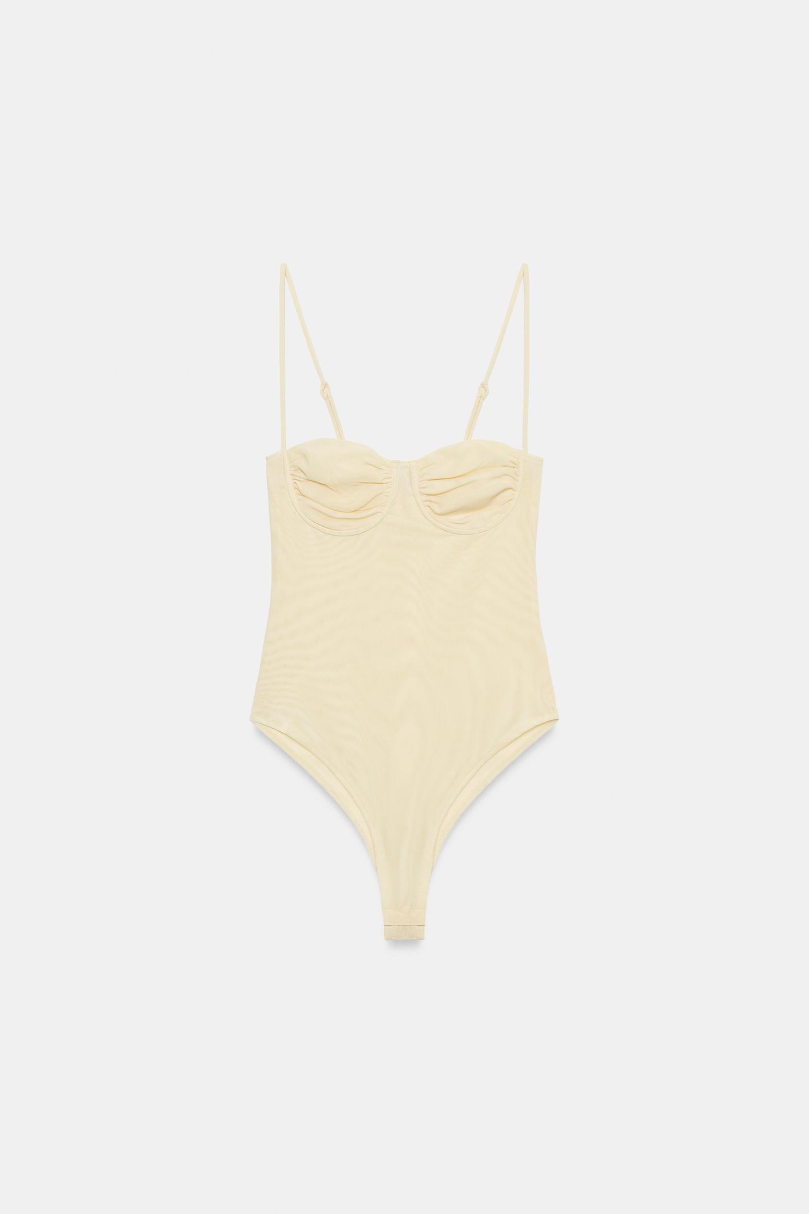 RUCHED TULLE BODYSUIT Product Image