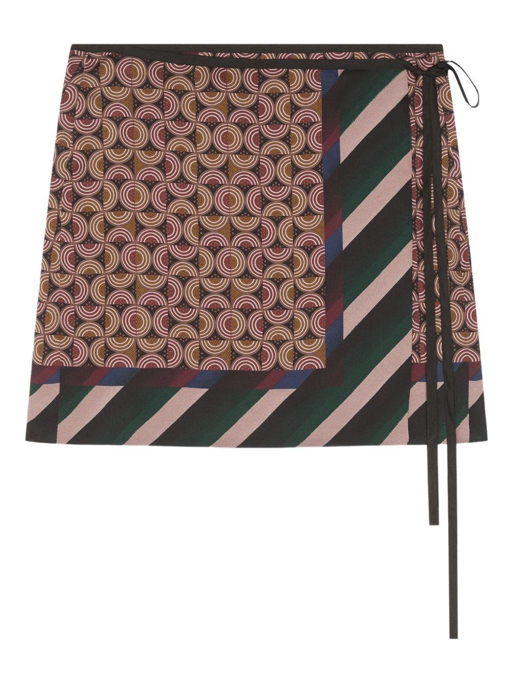 printed wrap mini skirt Product Image