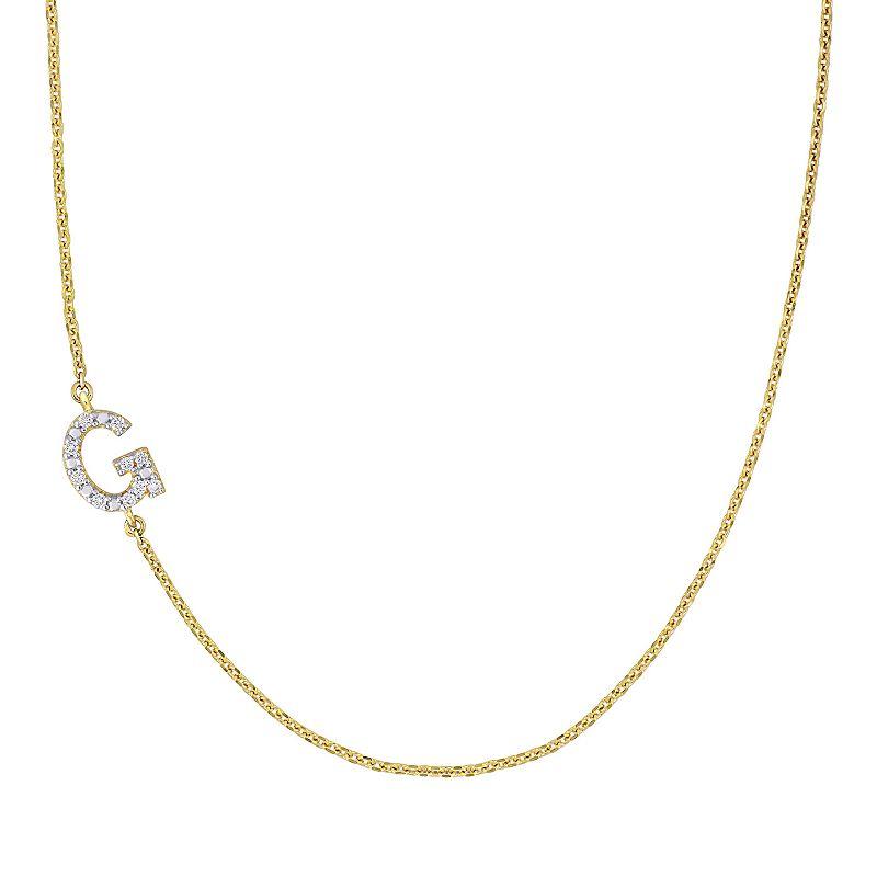 Stella Grace 14k Gold Diamond Accent Initial Necklace, Women's,  Product Image