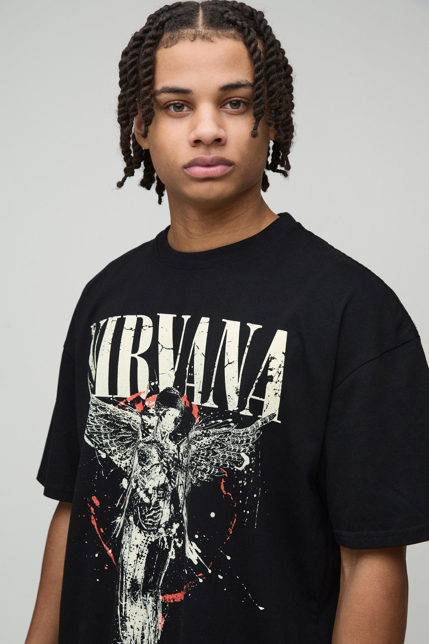 Oversized Nirvana License Print T-Shirt | boohooMAN USA Product Image