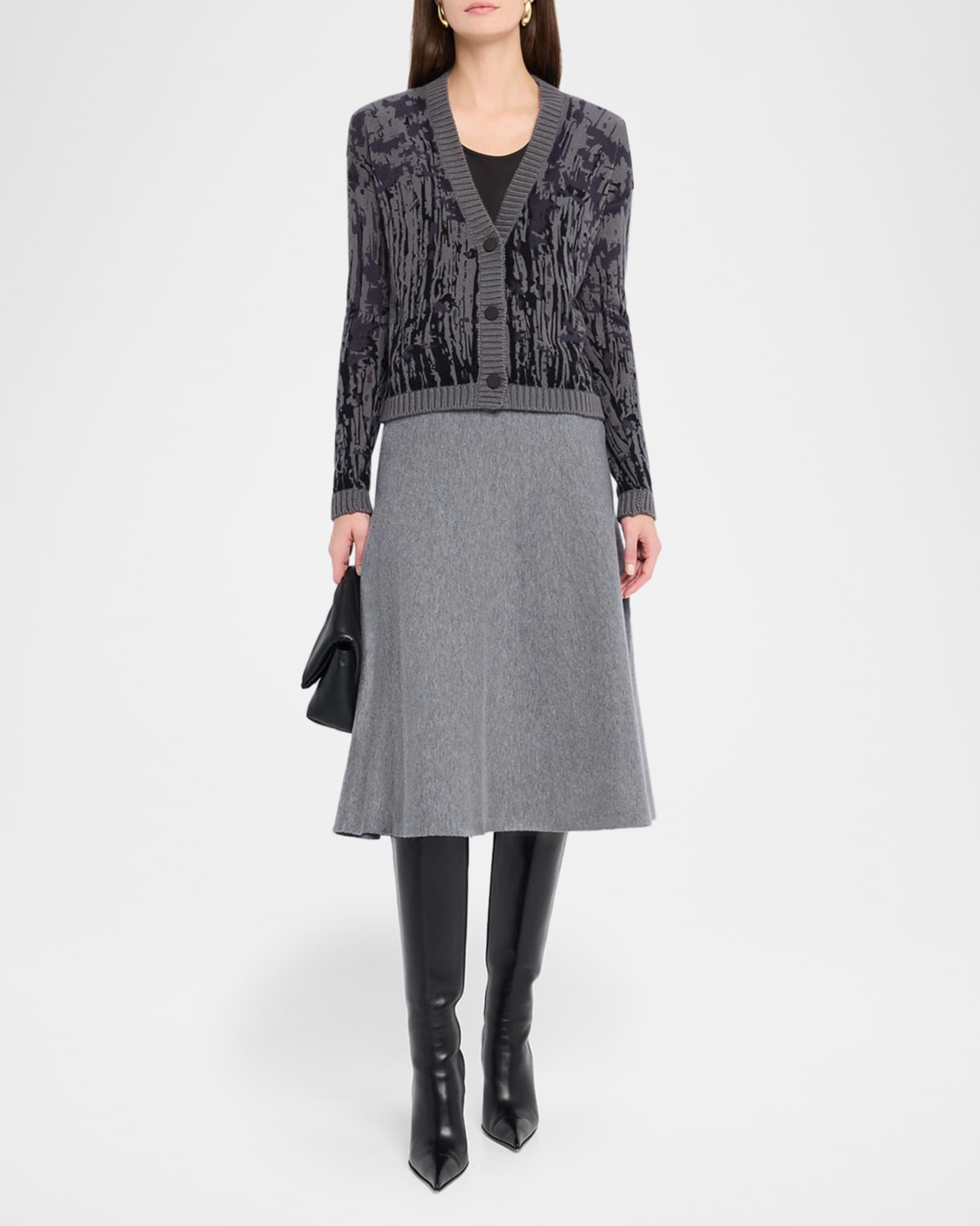 A-Line Knit Midi Skirt Product Image