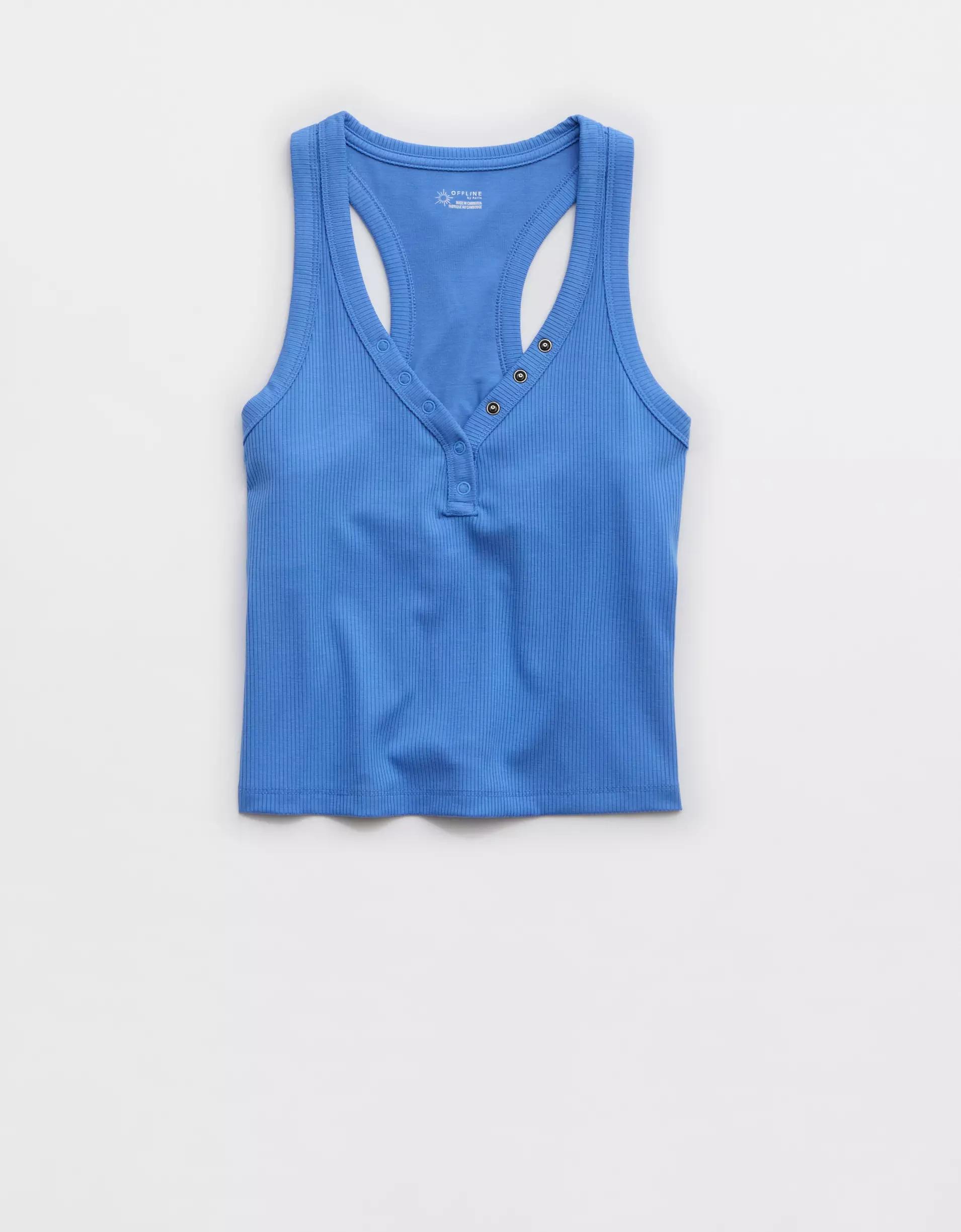 OFFLINE By Aerie Thumbs Up Heavyweight Henley Tank Top Product Image