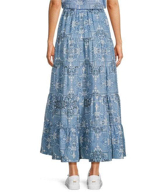 Reba Austin Bandana Print Coordinating A-Line Tiered Skirt Product Image