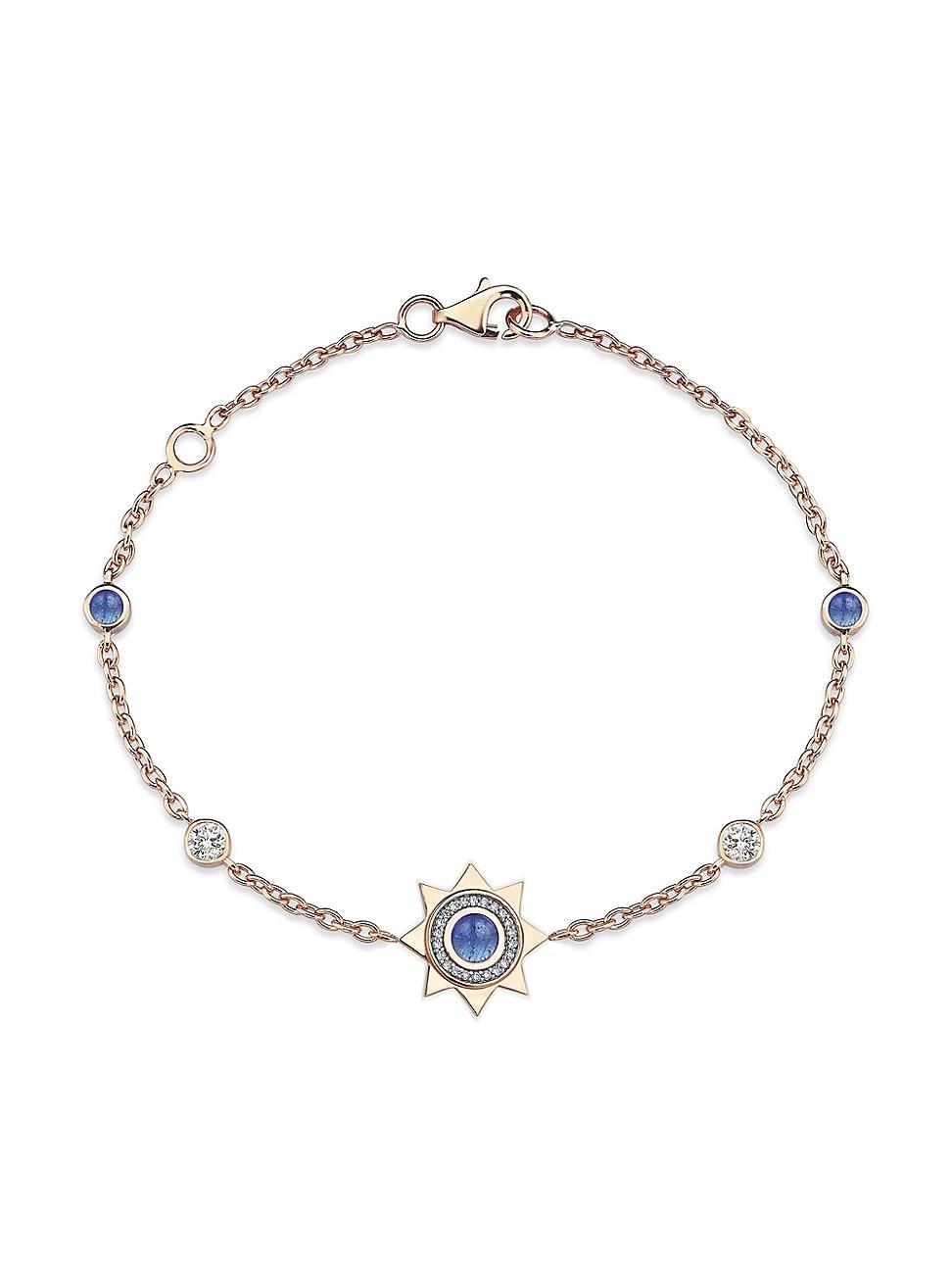 Womens Equinox Beam 14K Rose Gold, 0.30 TCW Diamond & Opal Bracelet Product Image