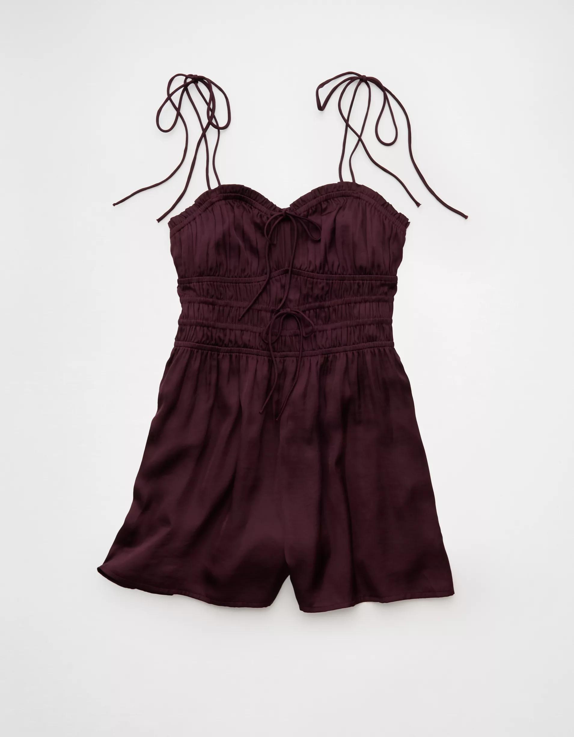 AE Tie Ruched Romper Product Image
