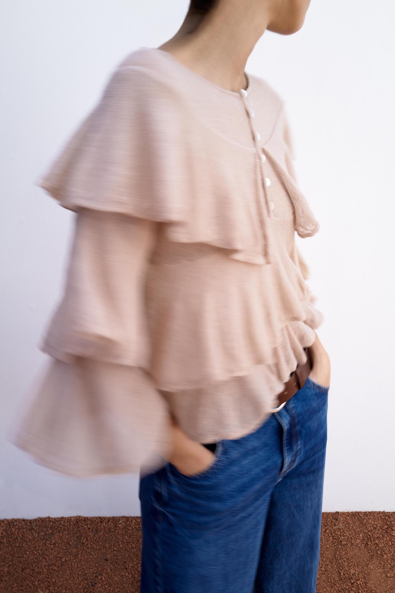 RUFFLED KNIT TOP Product Image