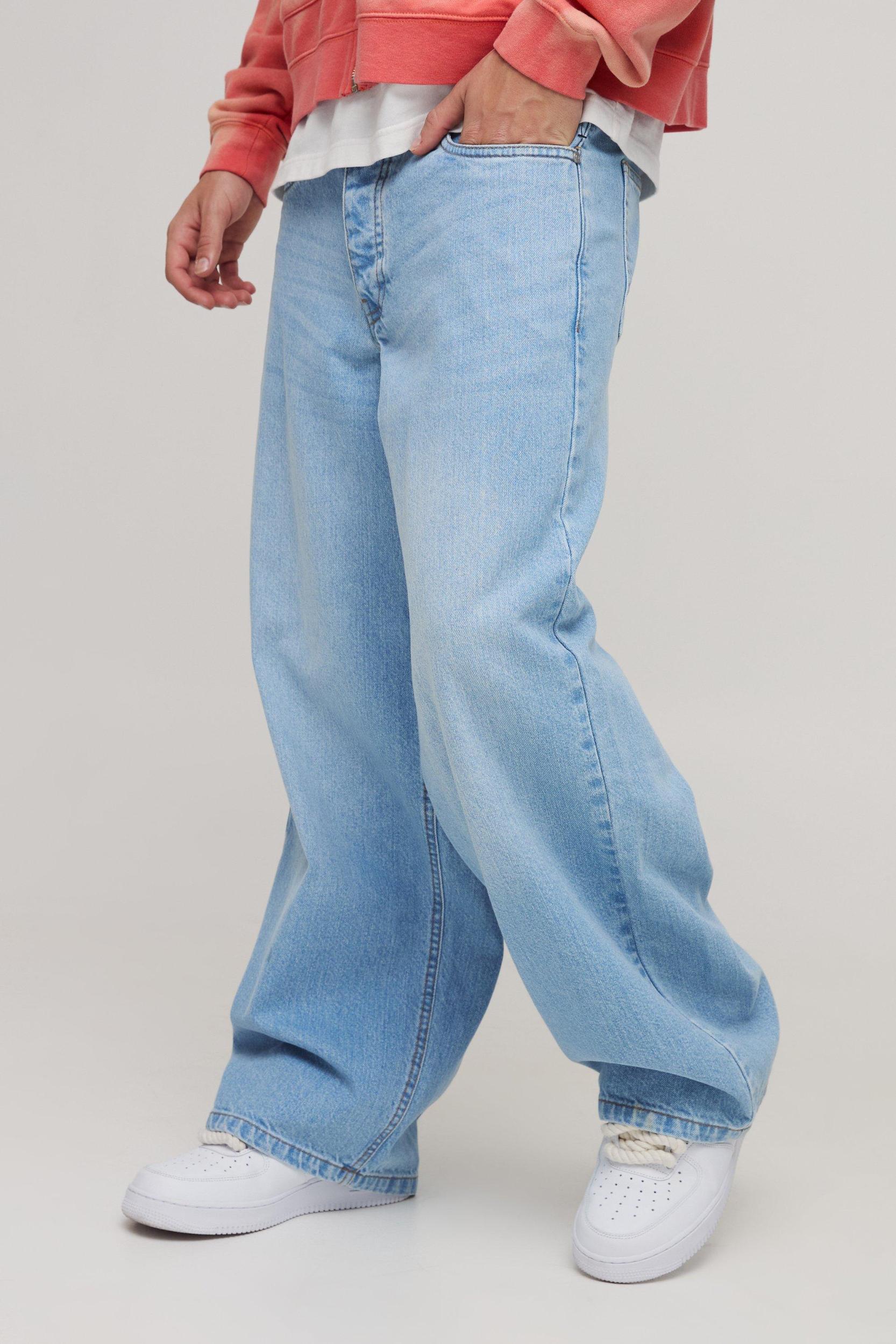 Baggy Rigid Applique Denim Jeans | boohooMAN USA Product Image