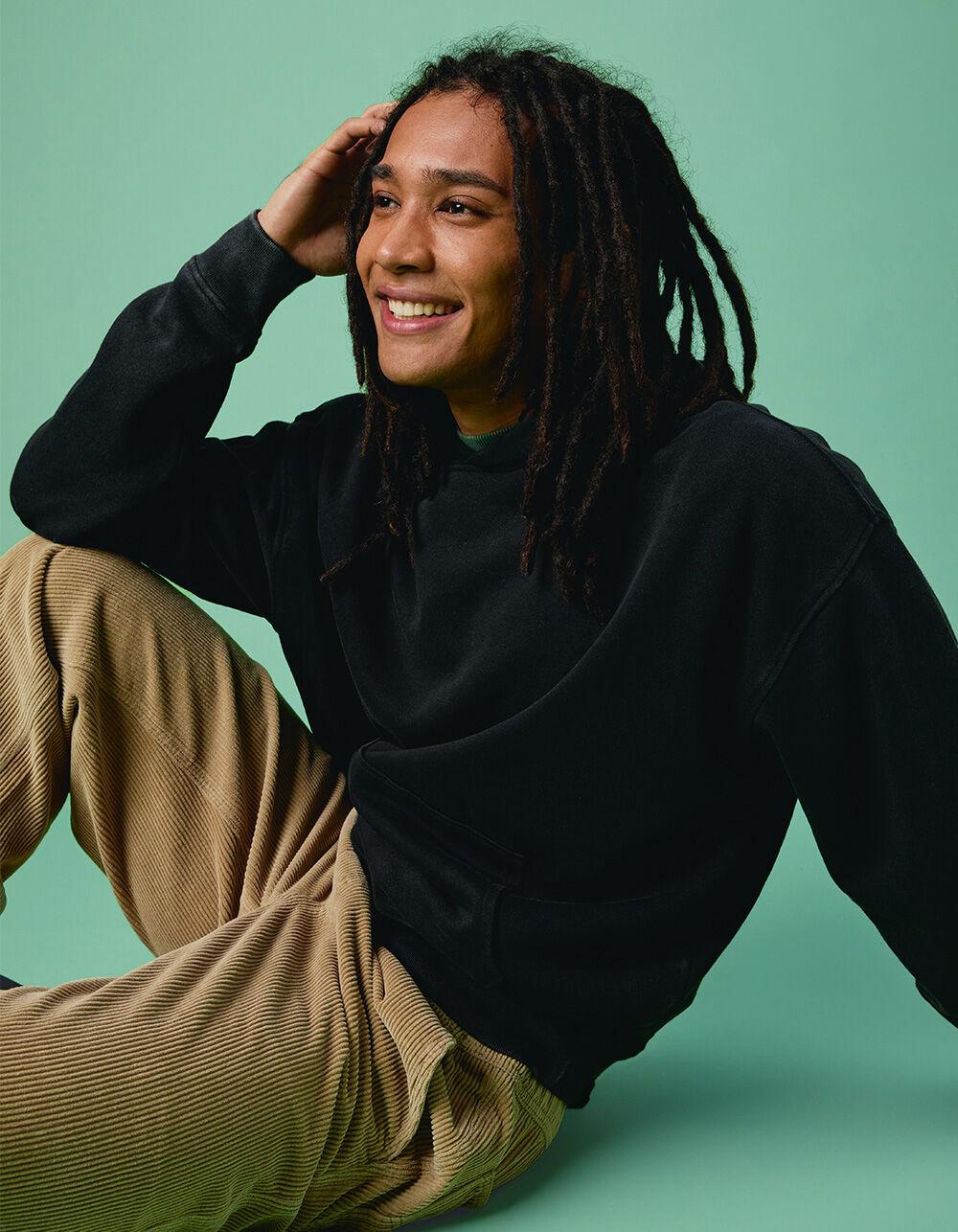 RSQ Mens Washed Oversized Hoodie - BLACK Product Image