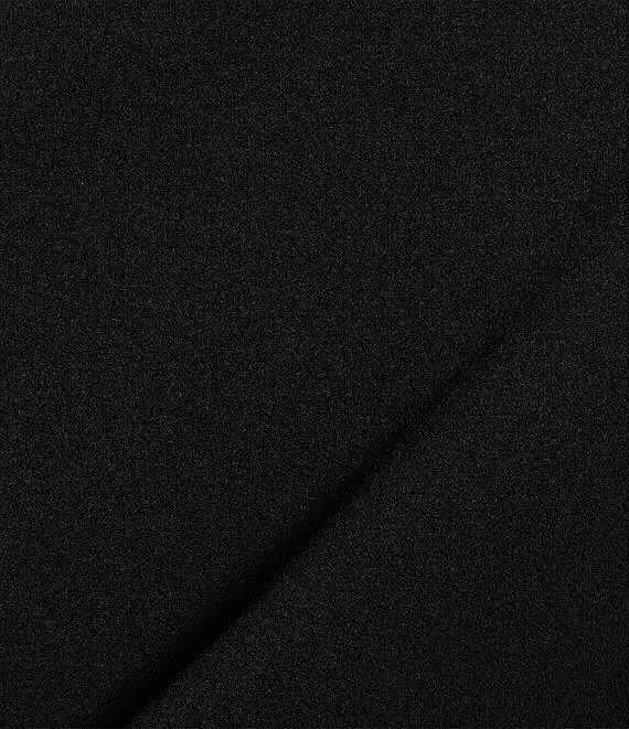 Gibson & Latimer Crepe Knit Asymmetric Neck One Shoulder Off-the-Shoulder Short Sleeve Ruched Sheath Midi Dress Product Image