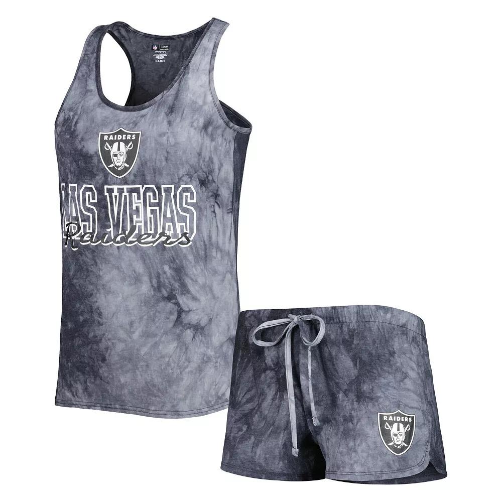 Women's Concepts Sport Charcoal Las Vegas Raiders Billboard Scoop Neck Racerback Tank Top and Shorts Sleep Set,  Product Image