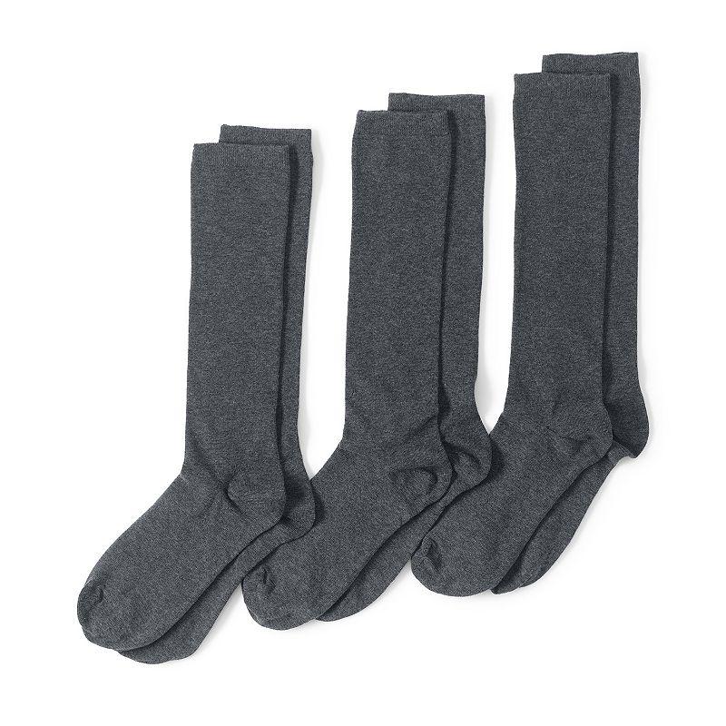 Women's Lands' End Seamless Toe Solid Trouser Socks 3-Pack,  Product Image