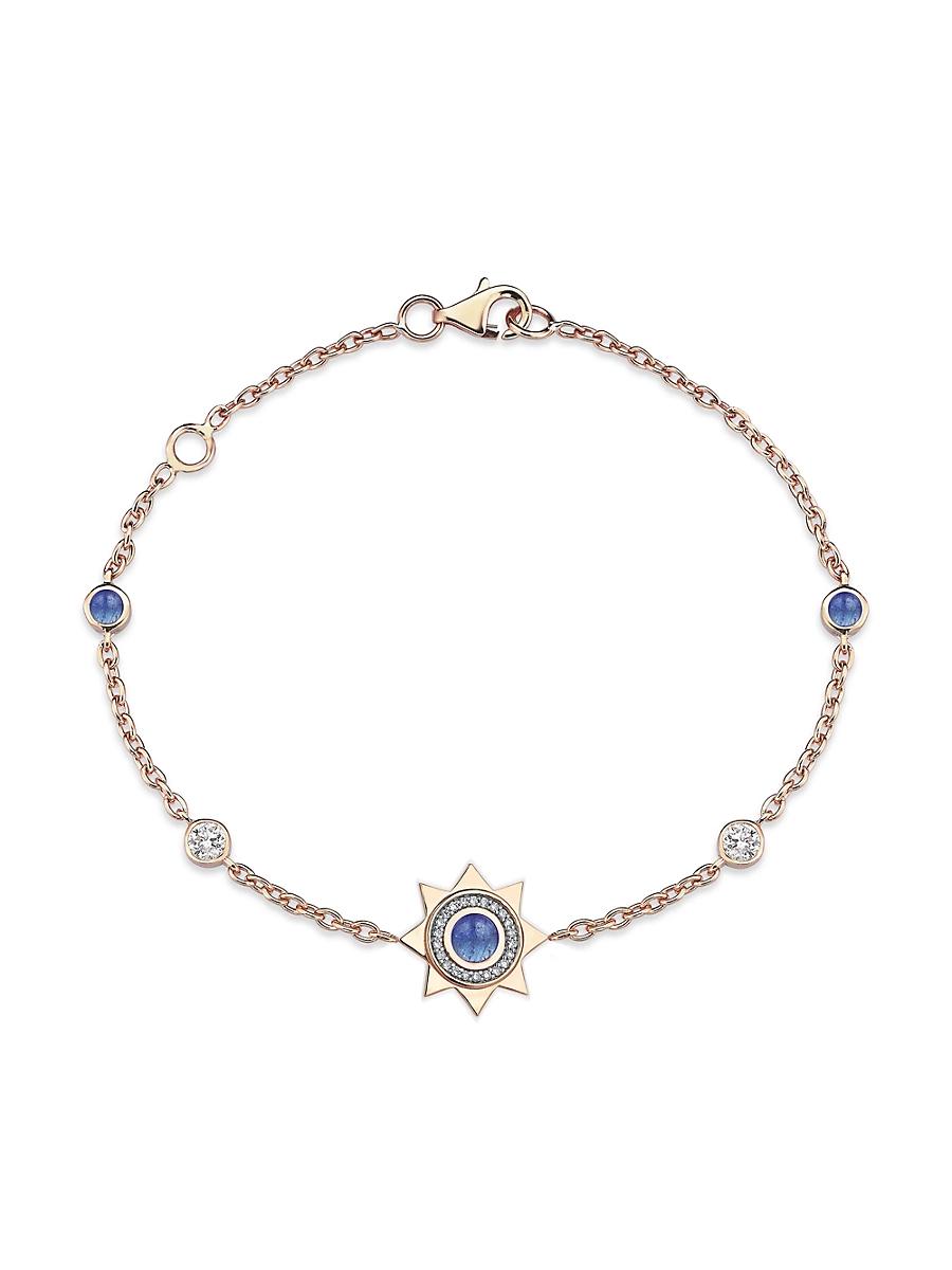 Womens Equinox Beam 14K Rose Gold, 0.30 TCW Diamond & Opal Bracelet Product Image