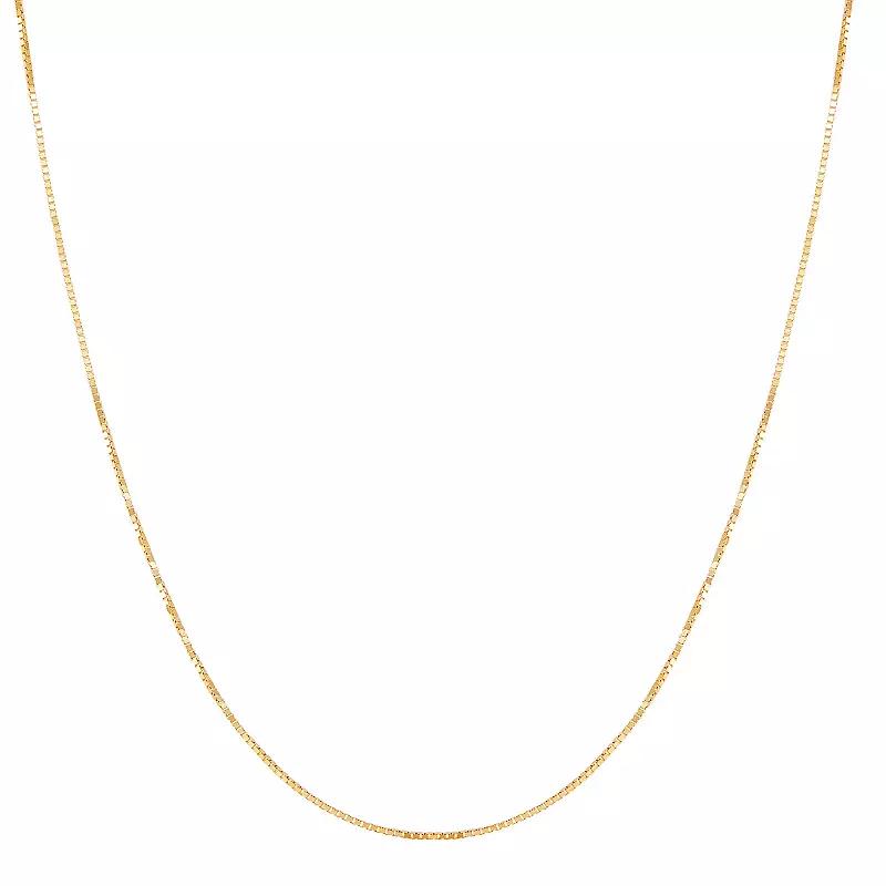 Everlasting Gold 10k Gold 0.7 mm Solid Box Chain Necklace, Womens Product Image