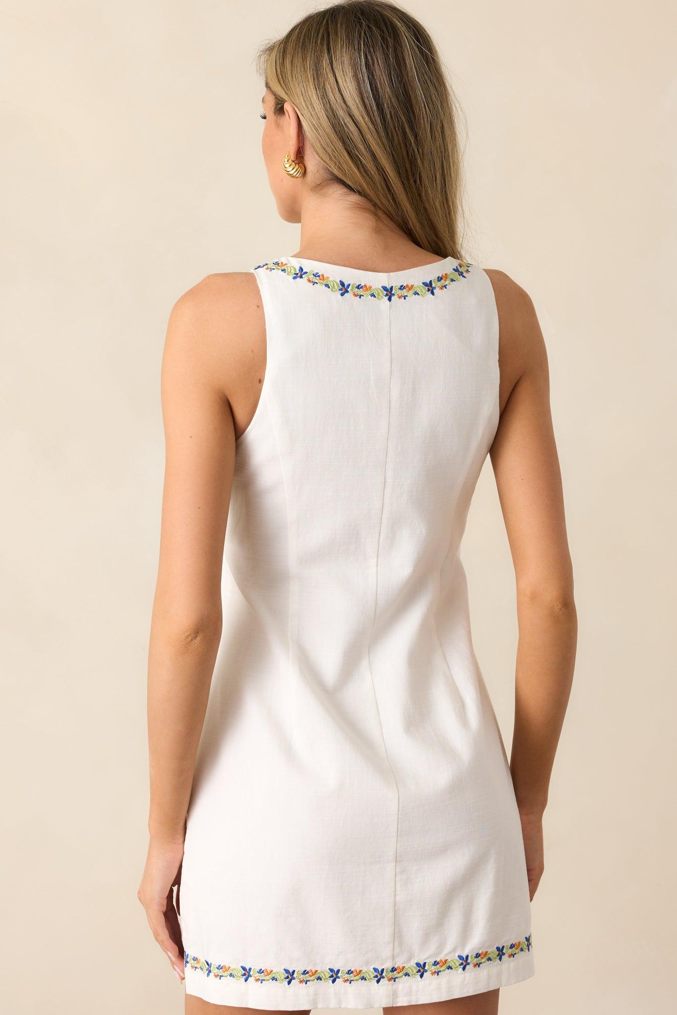 MINKPINK Elini Ivory Embroidered Mini Dress Product Image