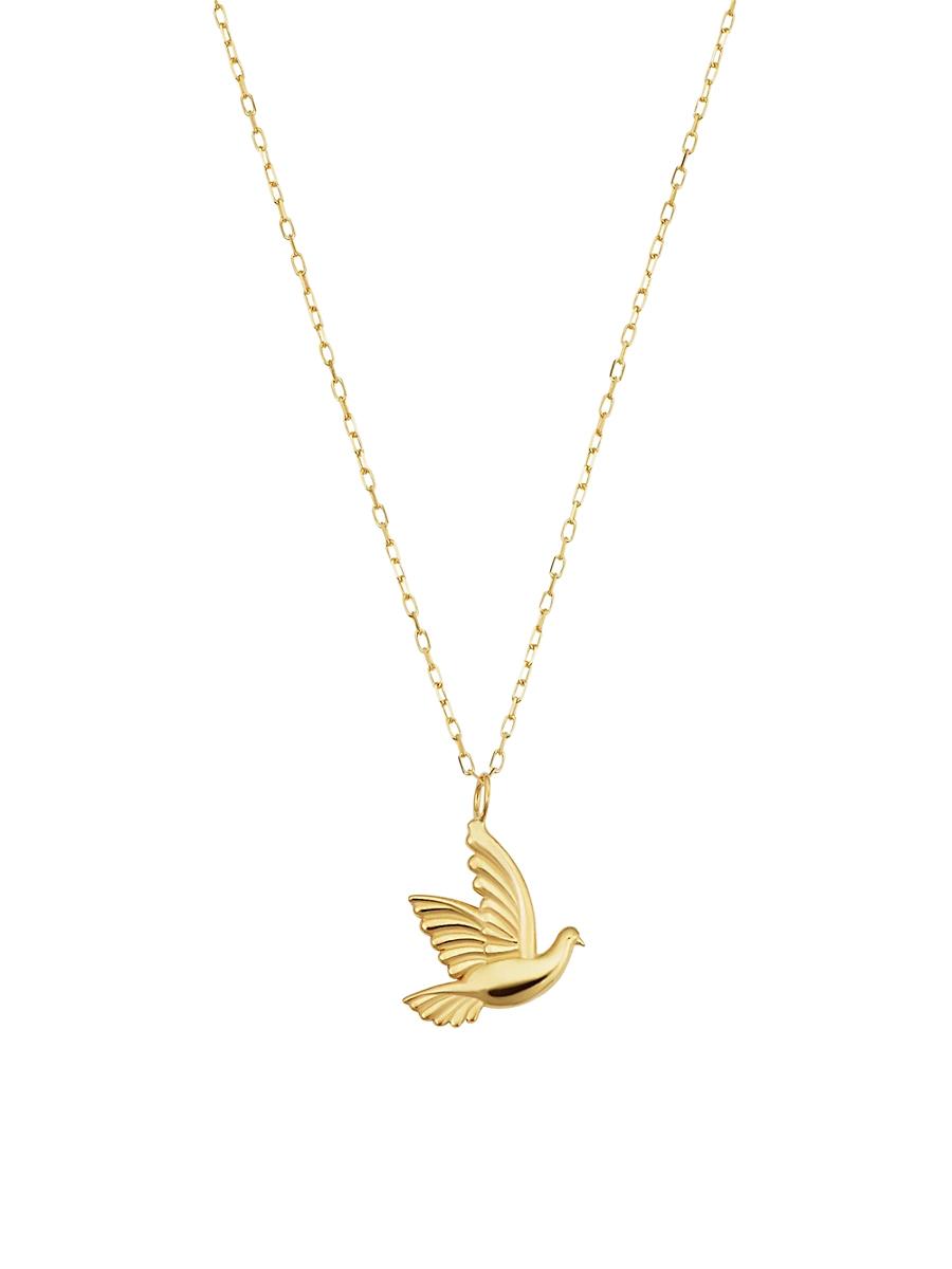 Womens 14K Yellow Gold Freedom Dove Necklace Product Image