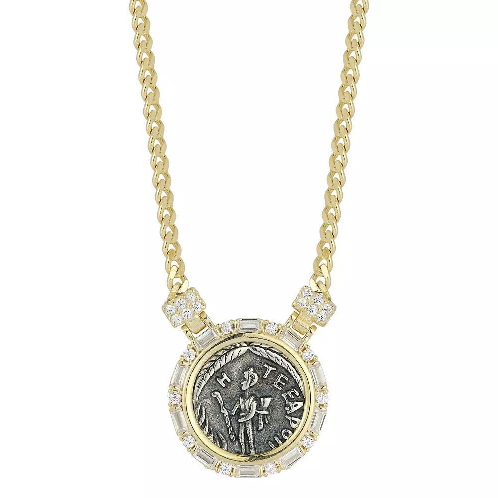 Sunkissed Sterling Cubic Zirconia Curb Chain Necklace, Women's, Size: 18", Gold Tone Product Image