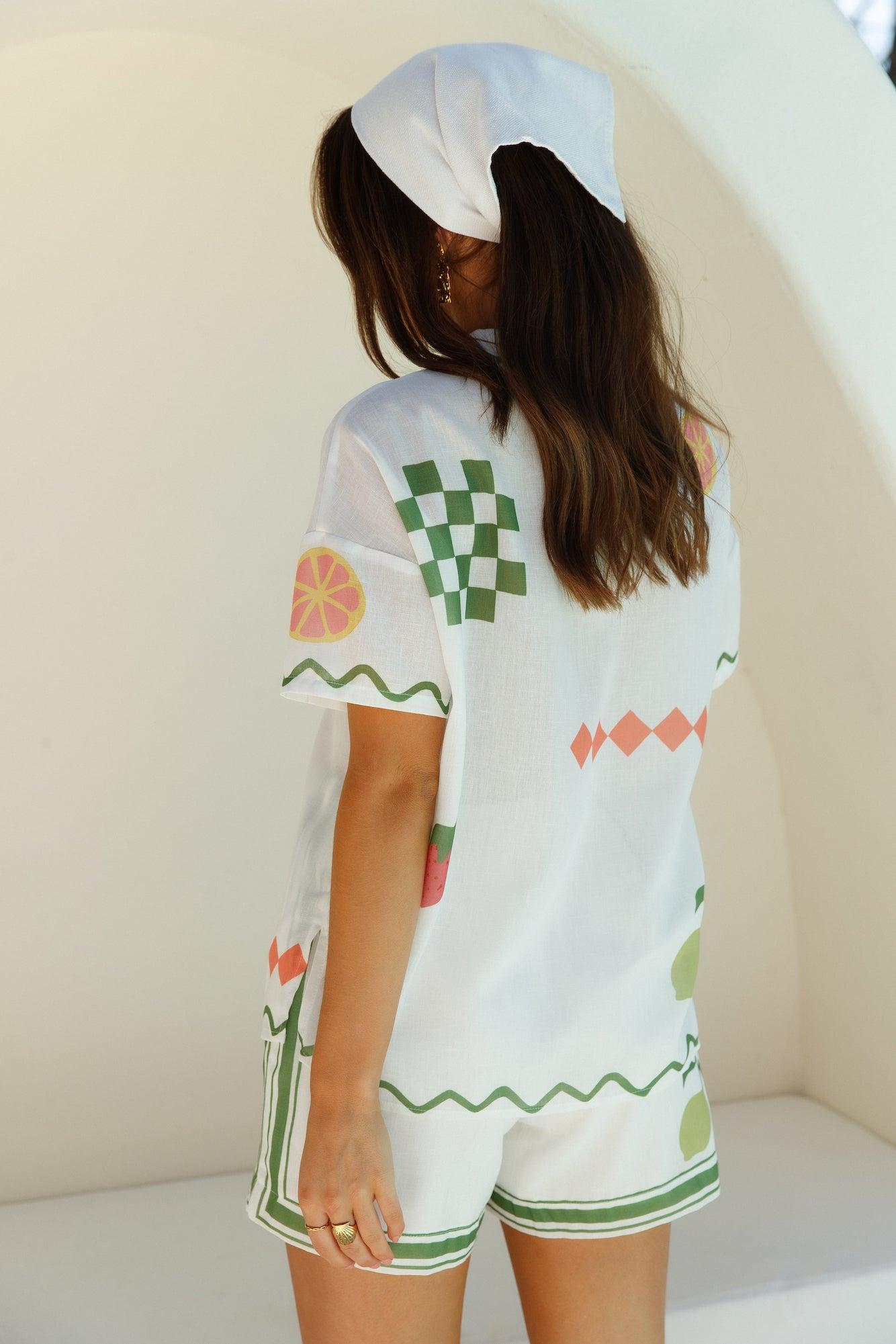 Garden Summer Linen Set Green Product Image