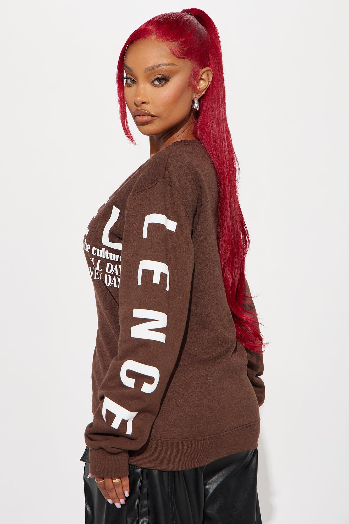 Black Excellence Crew Neck Sweatshirt - Brown Product Image