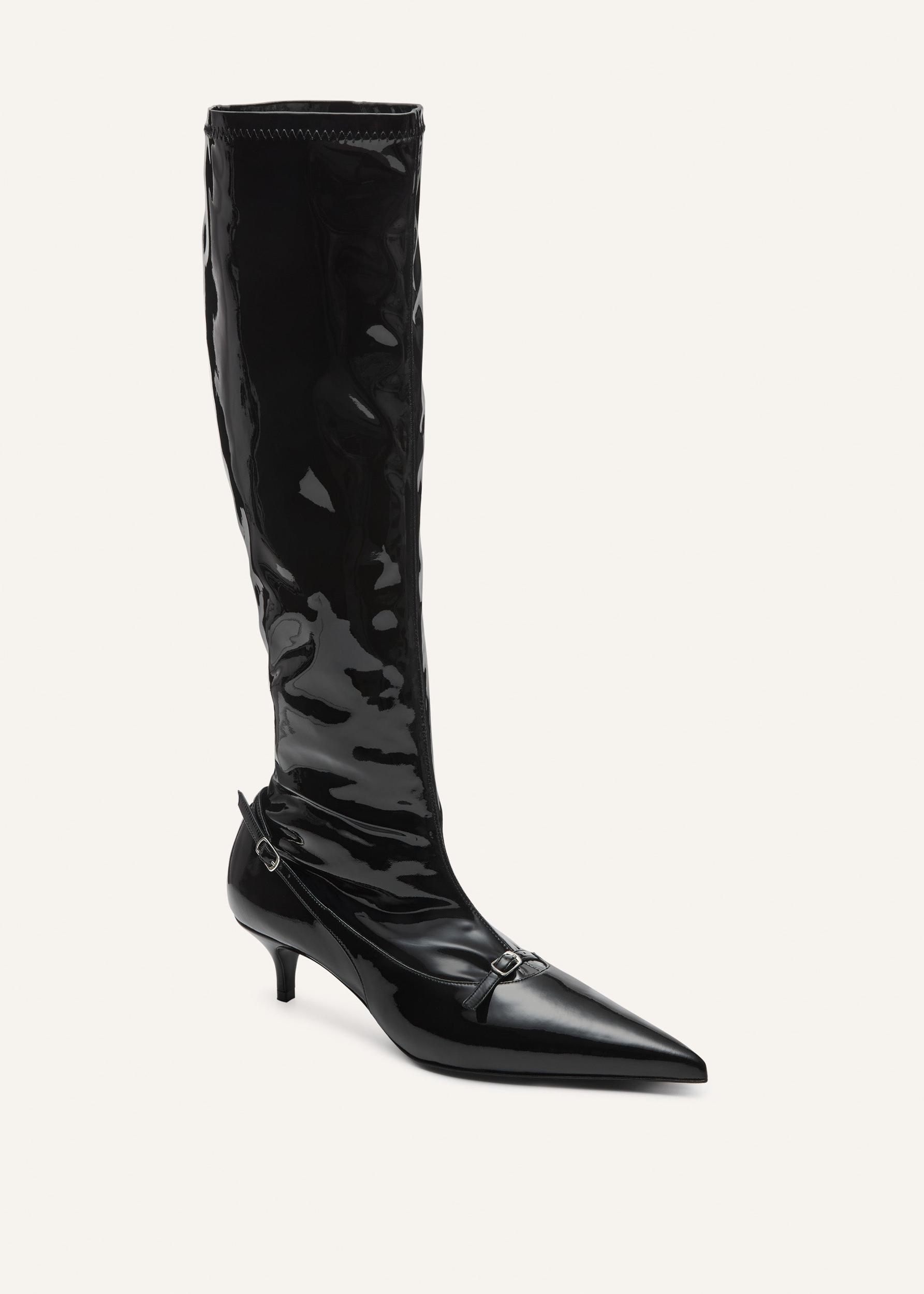 Leather boots in glossy black leather Product Image