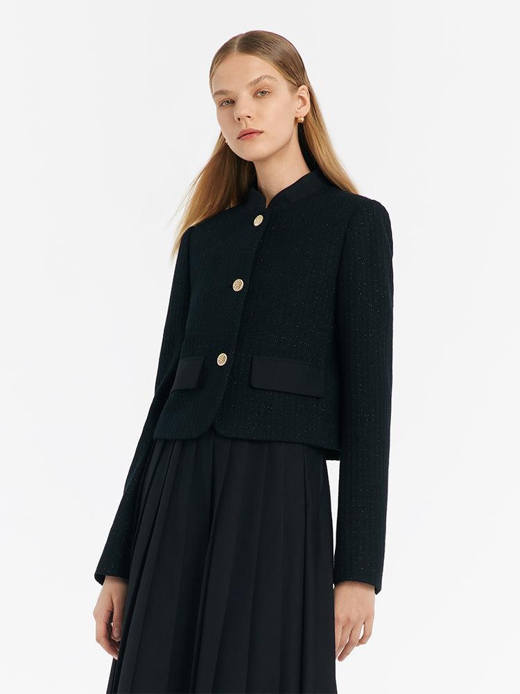 Crop Jacket With Flaps And Half Skirt Two-Piece Suit Product Image