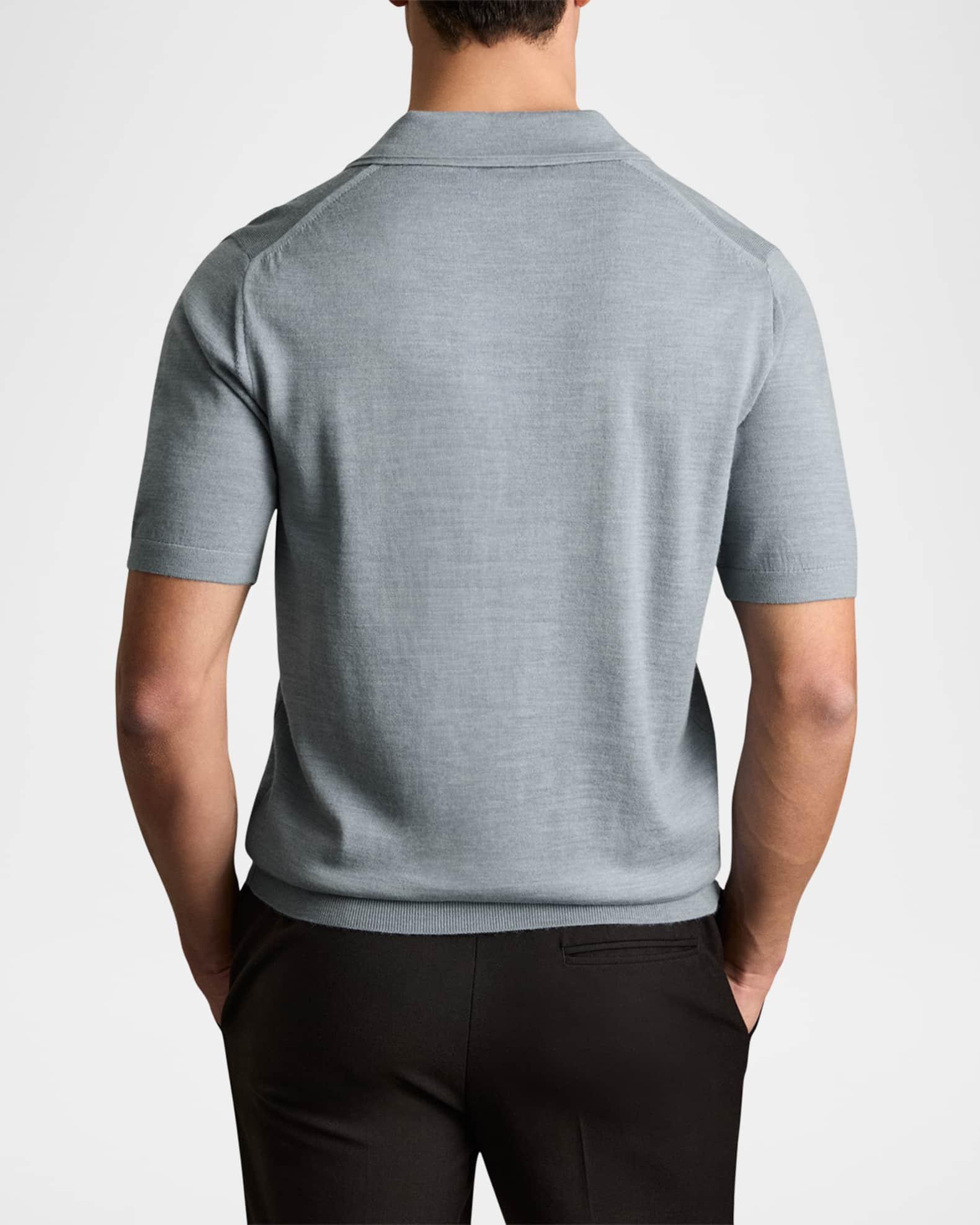 Men's Duchie Merino Wool Open Collar Polo Shirt Product Image