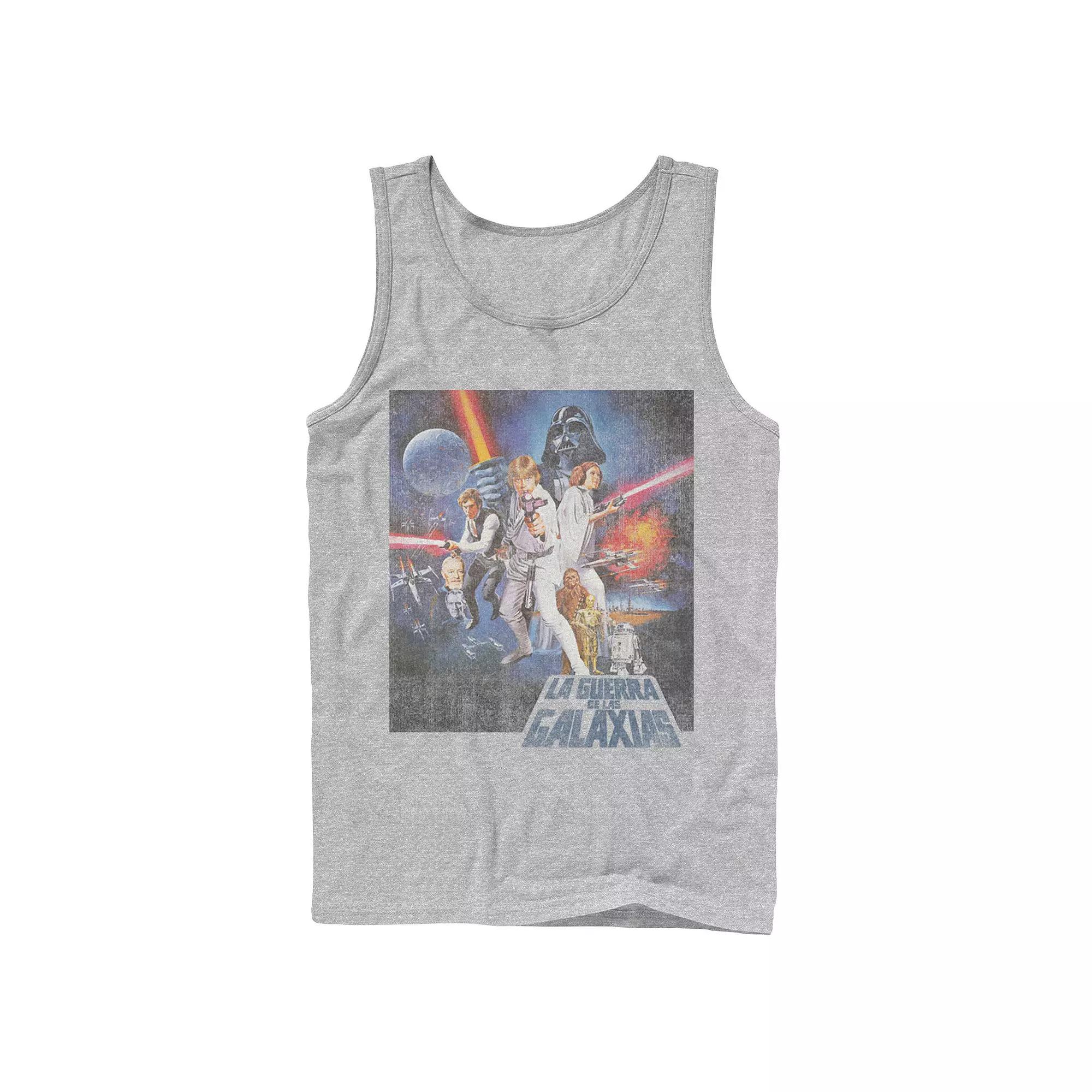 Men's Star Wars La Guerra De Las Galaxias Faded Poster Tank Top,  Product Image