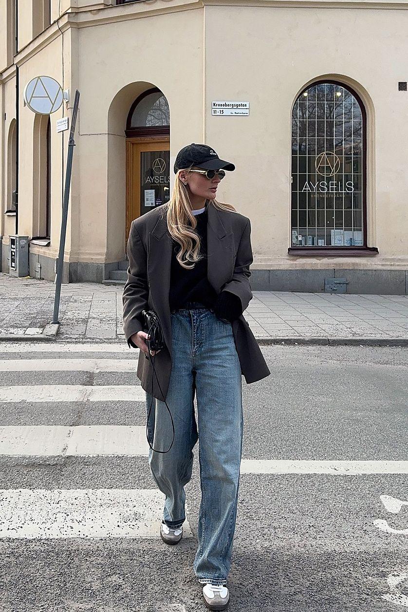 Heavy Straight Blazer Grey Product Image