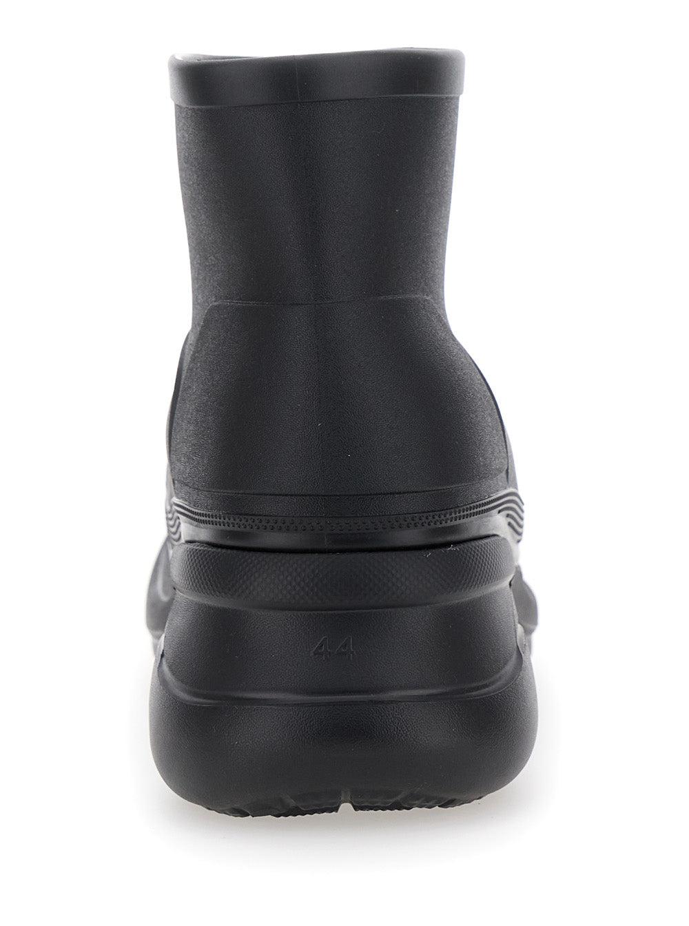 BALENCIAGA Black Crocs Edition Rubber Boots In 1000 Product Image