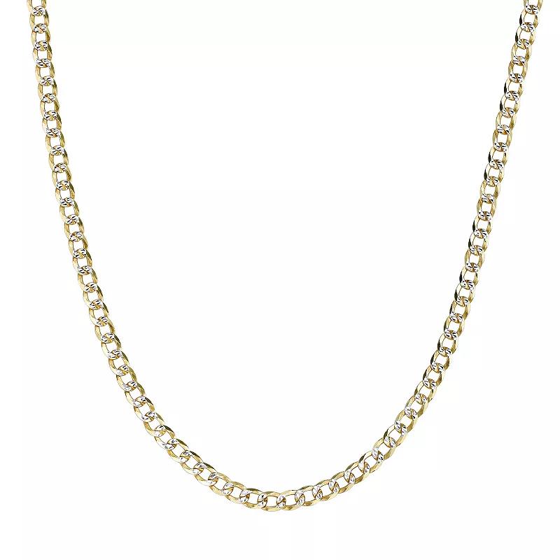 Men's LYNX 14k Gold Over Silver 4.3mm Pave Cuban Chain Necklace, Size: 22", Gold Tone Product Image