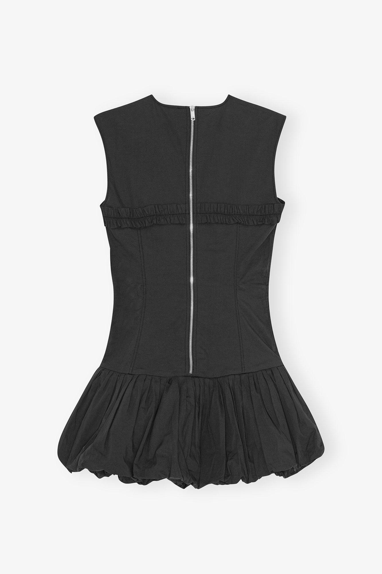 Black Stretch Cotton Corset Mini Dress Product Image