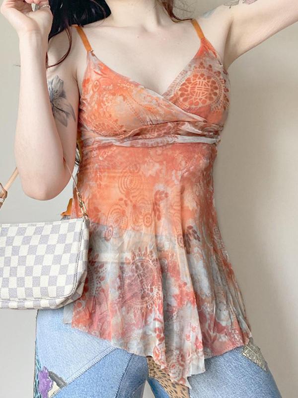 Irregular Floral Print Cami Top Product Image